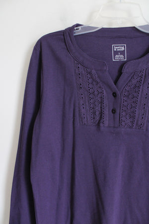 NEW Hasting & Smith Eggplant Long Sleeved Top | L