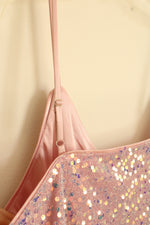 NEW Allegra K Pink and Purple Sequined Spaghetti Strap Dress | XL