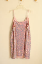 NEW Allegra K Pink and Purple Sequined Spaghetti Strap Dress | XL