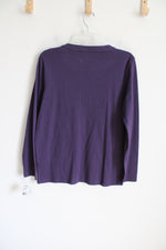 NEW Hasting & Smith Eggplant Long Sleeved Top | L
