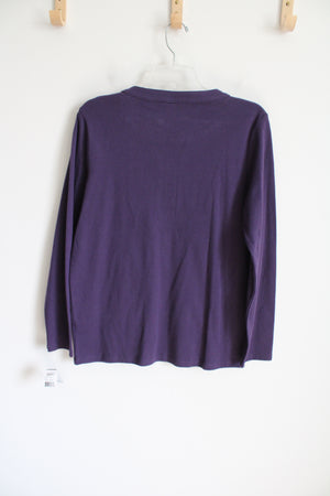 NEW Hasting & Smith Eggplant Long Sleeved Top | L