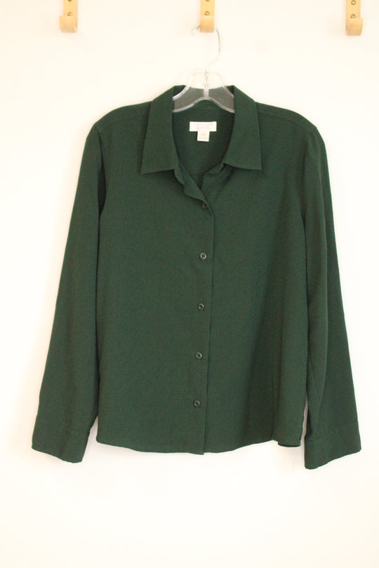 Christopher & Banks Hunter Green Button Down Shirt | M