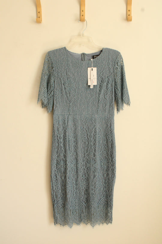 NEW Merokeety Blue Lace SS Dress | S