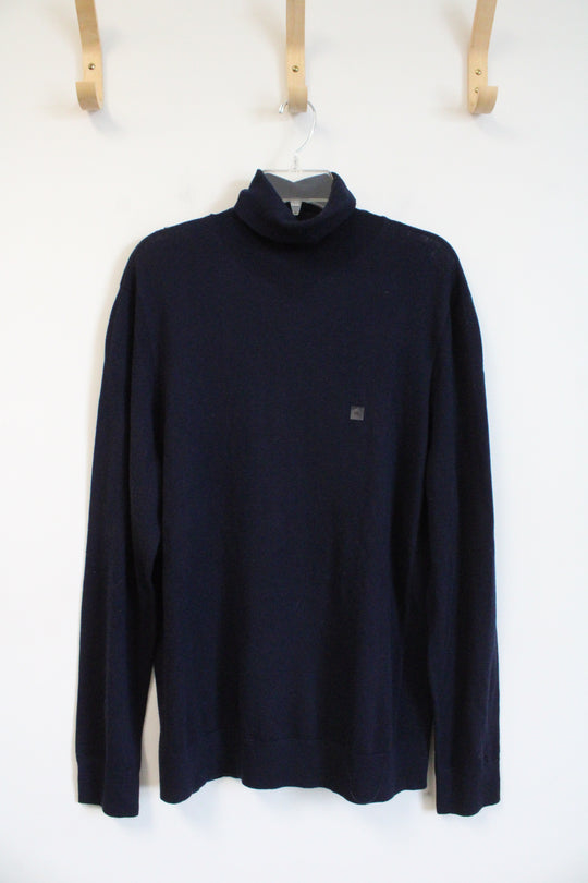 NEW Express Navy Blue Merino Wool Turtleneck Sweater | XL