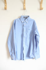 Izod Blue & White Plaid Button Down Shirt | Youth 12