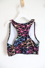 Justice Black Patterned Cropped Tank Top | Youth L (12/14)