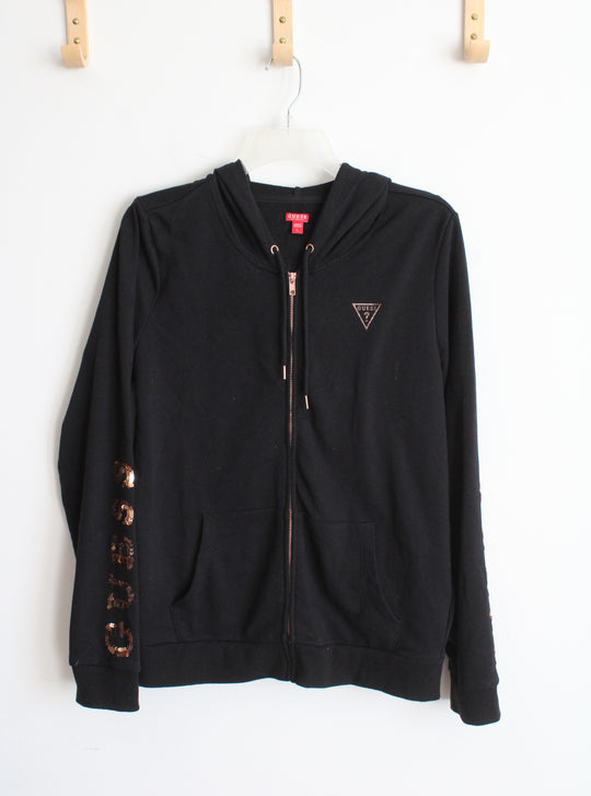 Guess Black Full Zip Jacket | L