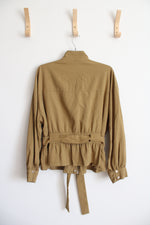 Nine West Sergio Olive Belted Utility Jacket | XL