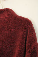 All in Motion Burgundy Snap Front Cozy Sherpa Sweatshirt | M