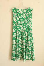 Lands' End Green Blue and White Printed Wrap Dress with Pockets | S