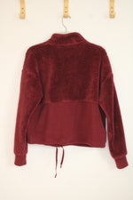 All in Motion Burgundy Snap Front Cozy Sherpa Sweatshirt | M