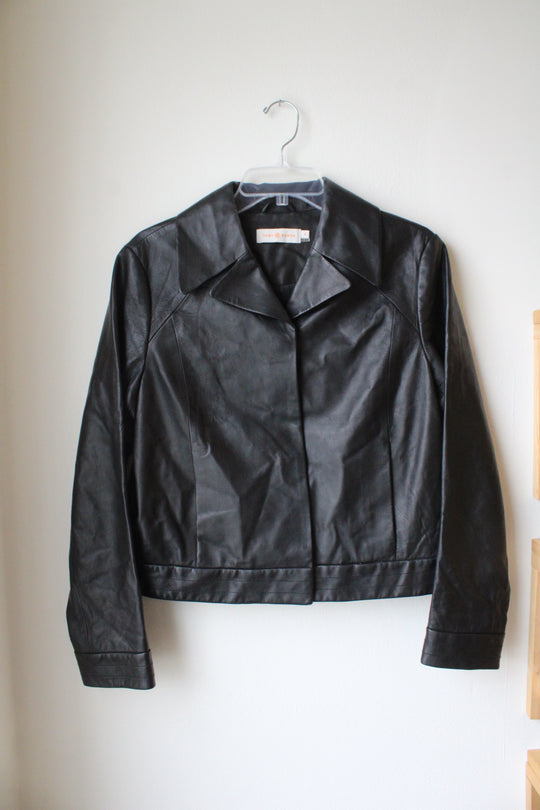 Tory Burch Black Ryder Lambs Leather Jacket | 10
