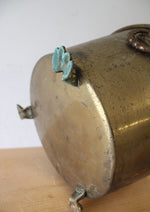 Vintage Brass Lion Handled Footed Planter