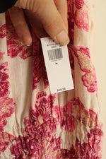 NEW Old Navy Linen Blend Pink Tan and White Dress with Pockets | M