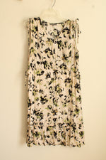 Brixon Ivy Tan Green and Black Dress with Ties and Ruffle Bottom | M