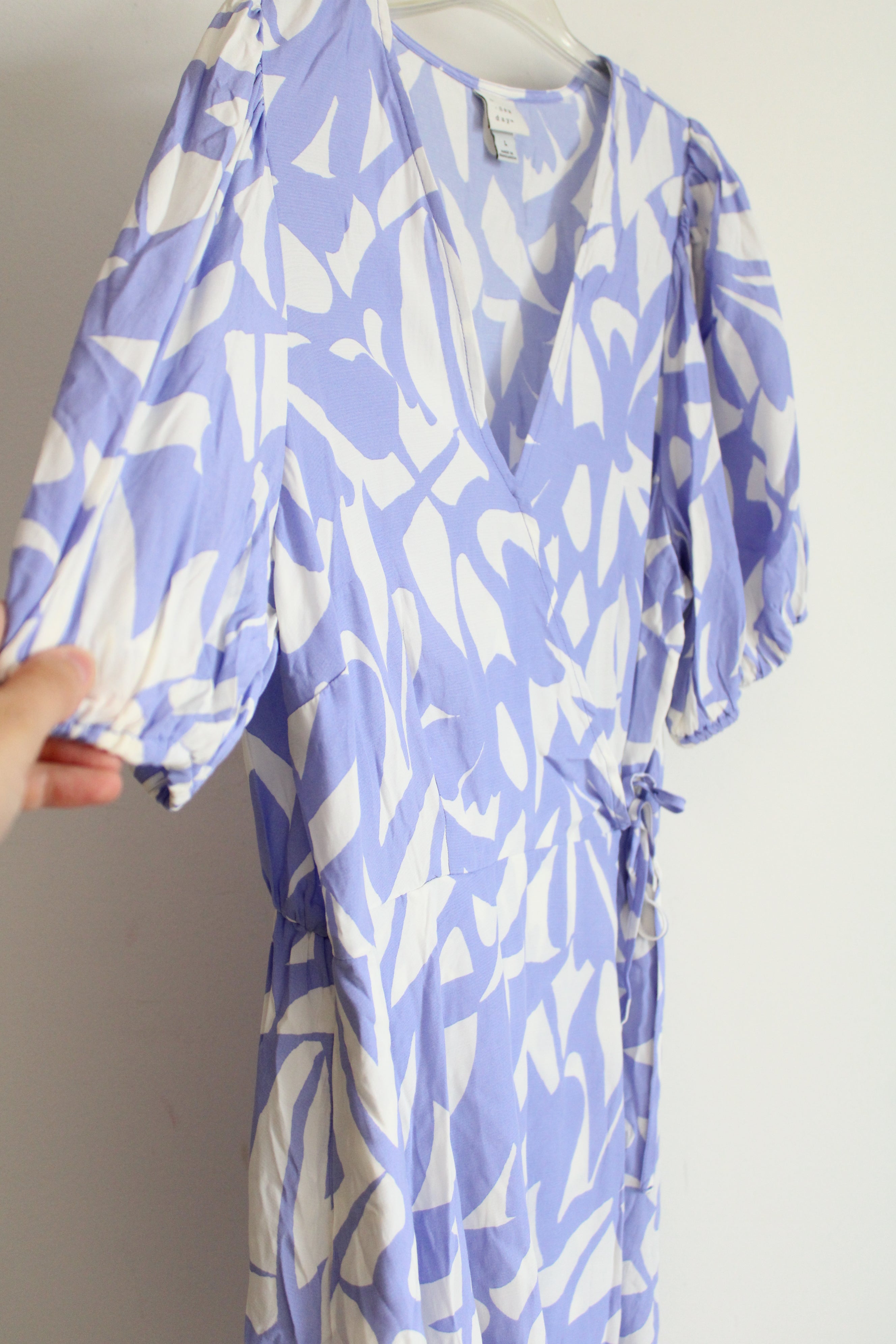 A New Day Blue White Floral Dress | L