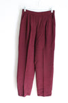St. John Collection By Marie Gray Maroon Knit Straight Leg Trouser Pant | 2
