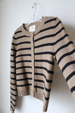 Denimist Brown & Black Striped Button Down Cardigan Sweater | XS