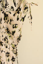 Brixon Ivy Tan Green and Black Dress with Ties and Ruffle Bottom | M