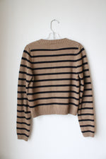Denimist Brown & Black Striped Button Down Cardigan Sweater | XS