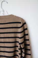 Denimist Brown & Black Striped Button Down Cardigan Sweater | XS