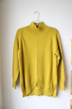 Anthropologie Maeve Crystal Mock Neck Chartreuse Tunic Sweater | XS