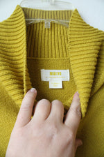 Anthropologie Maeve Crystal Mock Neck Chartreuse Tunic Sweater | XS