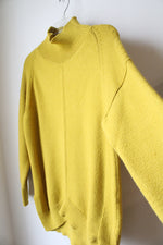 Anthropologie Maeve Crystal Mock Neck Chartreuse Tunic Sweater | XS