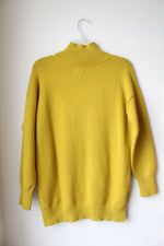 Anthropologie Maeve Crystal Mock Neck Chartreuse Tunic Sweater | XS