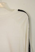 NEW Michael Kors White with Black Logo Sleeves Sweater | L