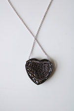 Cubic Zirconia Brown Gemstone & Diamond Edged Heart Pendant Necklace