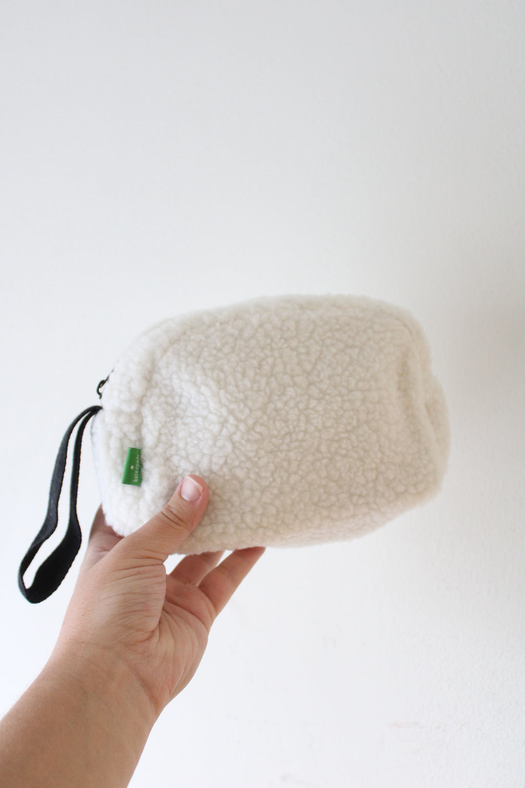 Kate Spade White Sherpa Wristlet Pouch