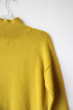 Anthropologie Maeve Crystal Mock Neck Chartreuse Tunic Sweater | XS