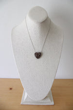 Cubic Zirconia Brown Gemstone & Diamond Edged Heart Pendant Necklace