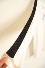 NEW Michael Kors White with Black Logo Sleeves Sweater | L