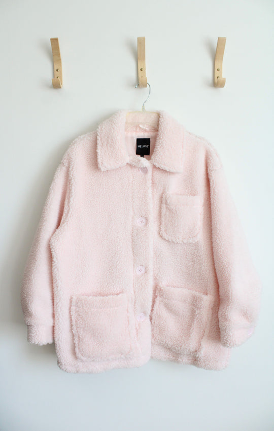 Me Jane Light Pink Fuzzy Sherpa Jacket | L