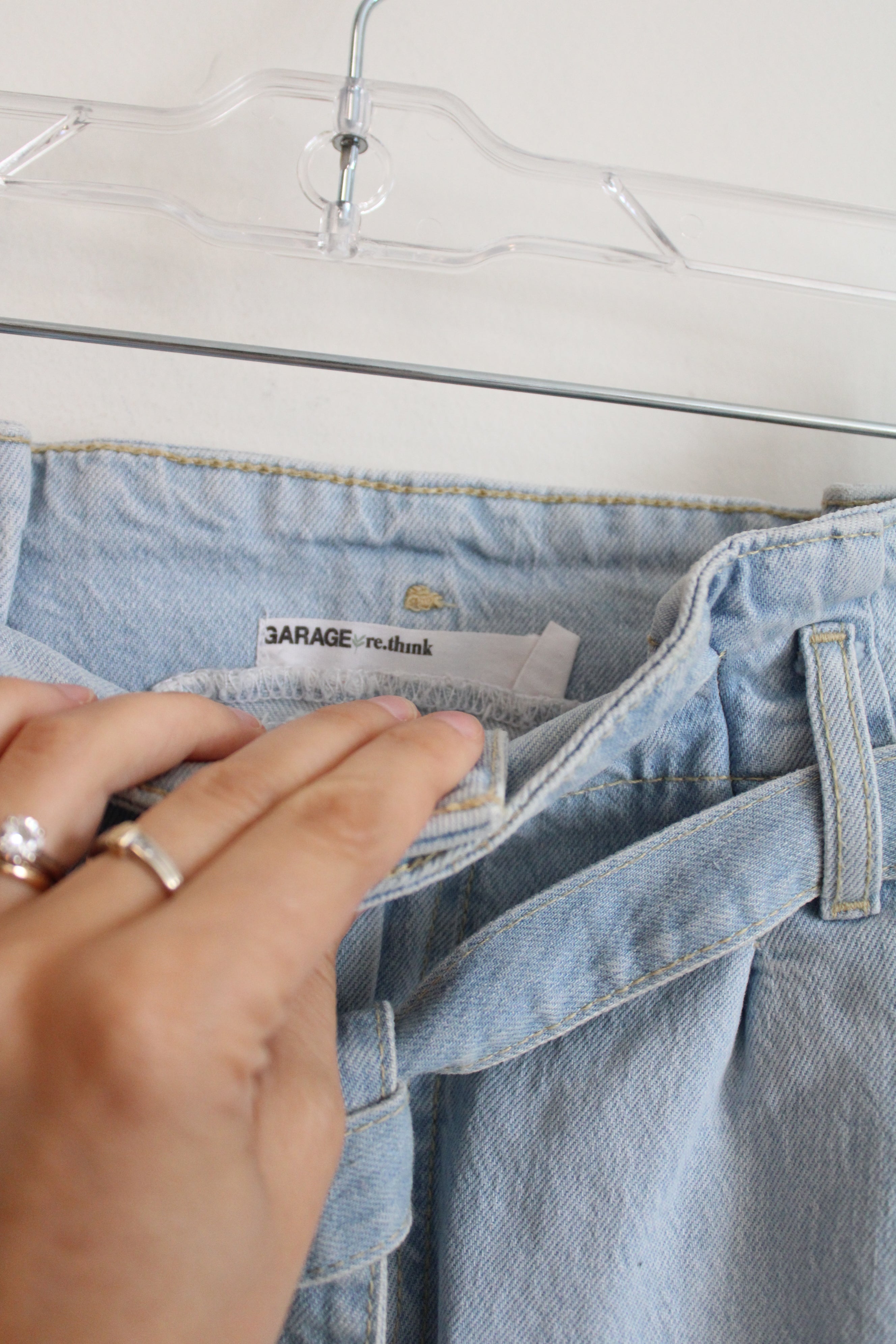 Garage Re.Think Denim Belted Mini Skirt | M