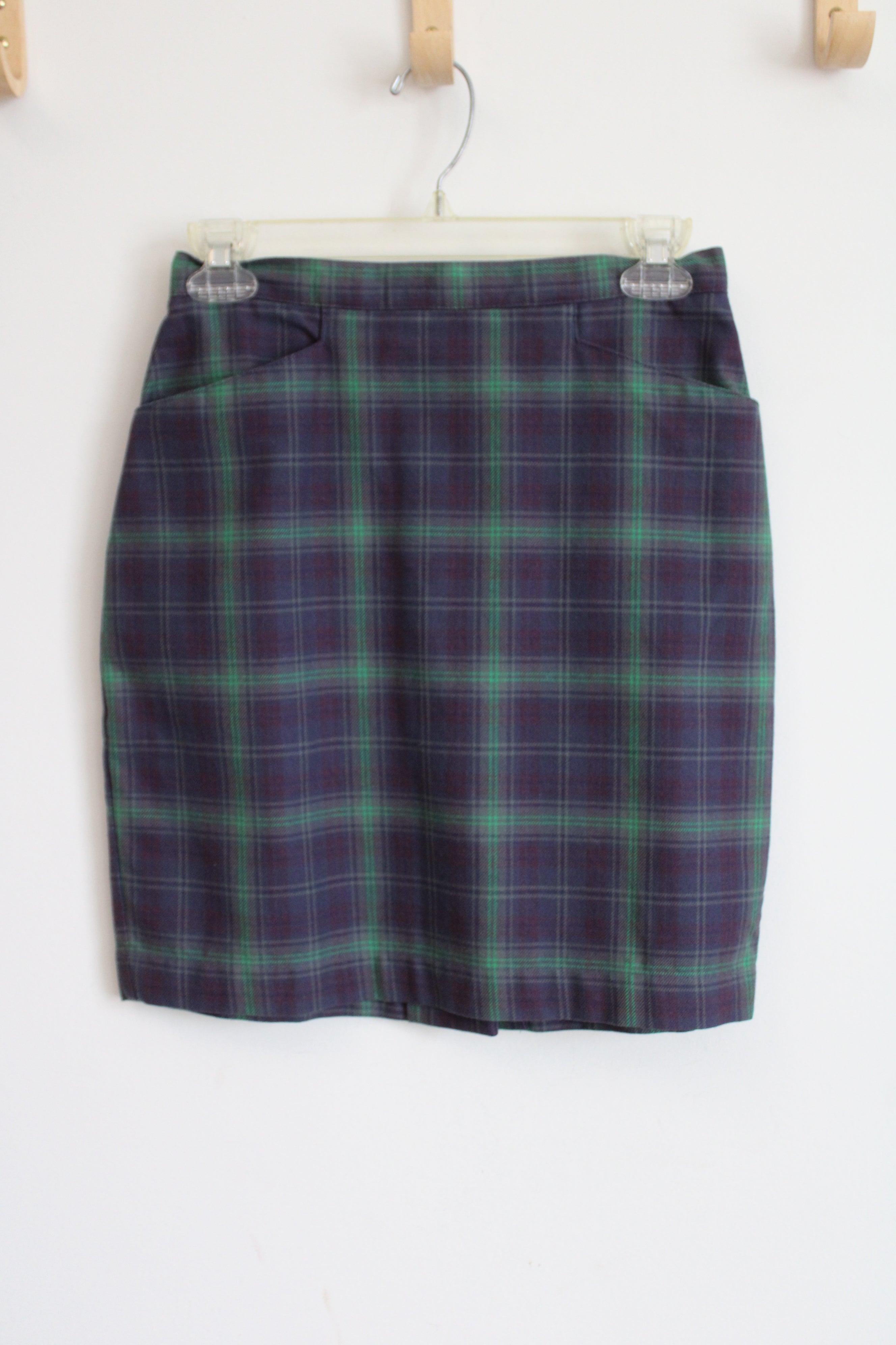 Gap Vintage Purple & Green Plaid Pencil Skirt | 6