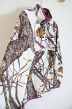 Mossy Oak White Camo 1/4 Zip Fleece Sweatshirt | M