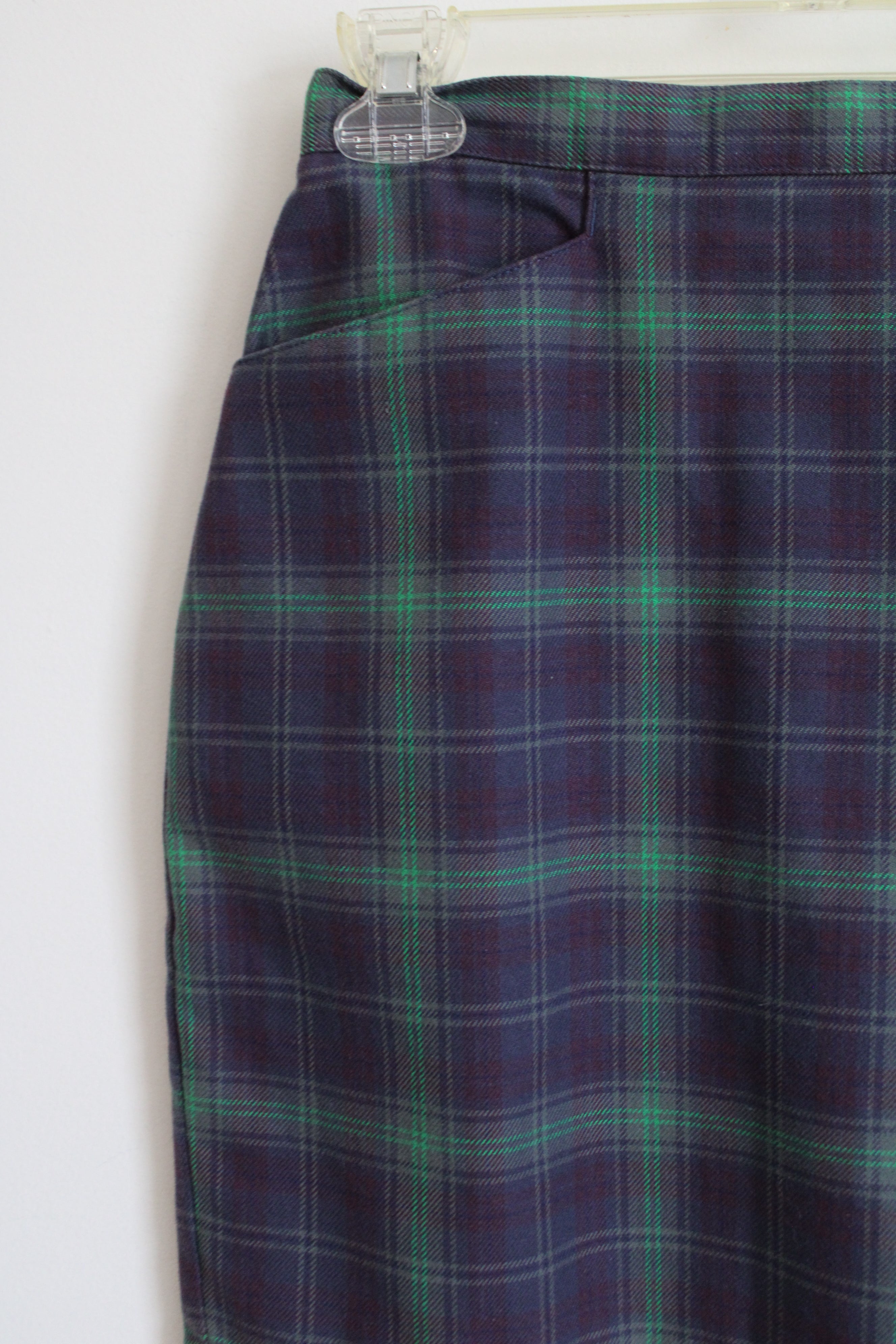 Gap Vintage Purple & Green Plaid Pencil Skirt | 6
