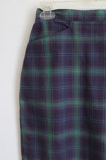 Gap Vintage Purple & Green Plaid Pencil Skirt | 6