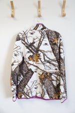 Mossy Oak White Camo 1/4 Zip Fleece Sweatshirt | M