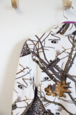 Mossy Oak White Camo 1/4 Zip Fleece Sweatshirt | M