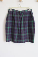 Gap Vintage Purple & Green Plaid Pencil Skirt | 6