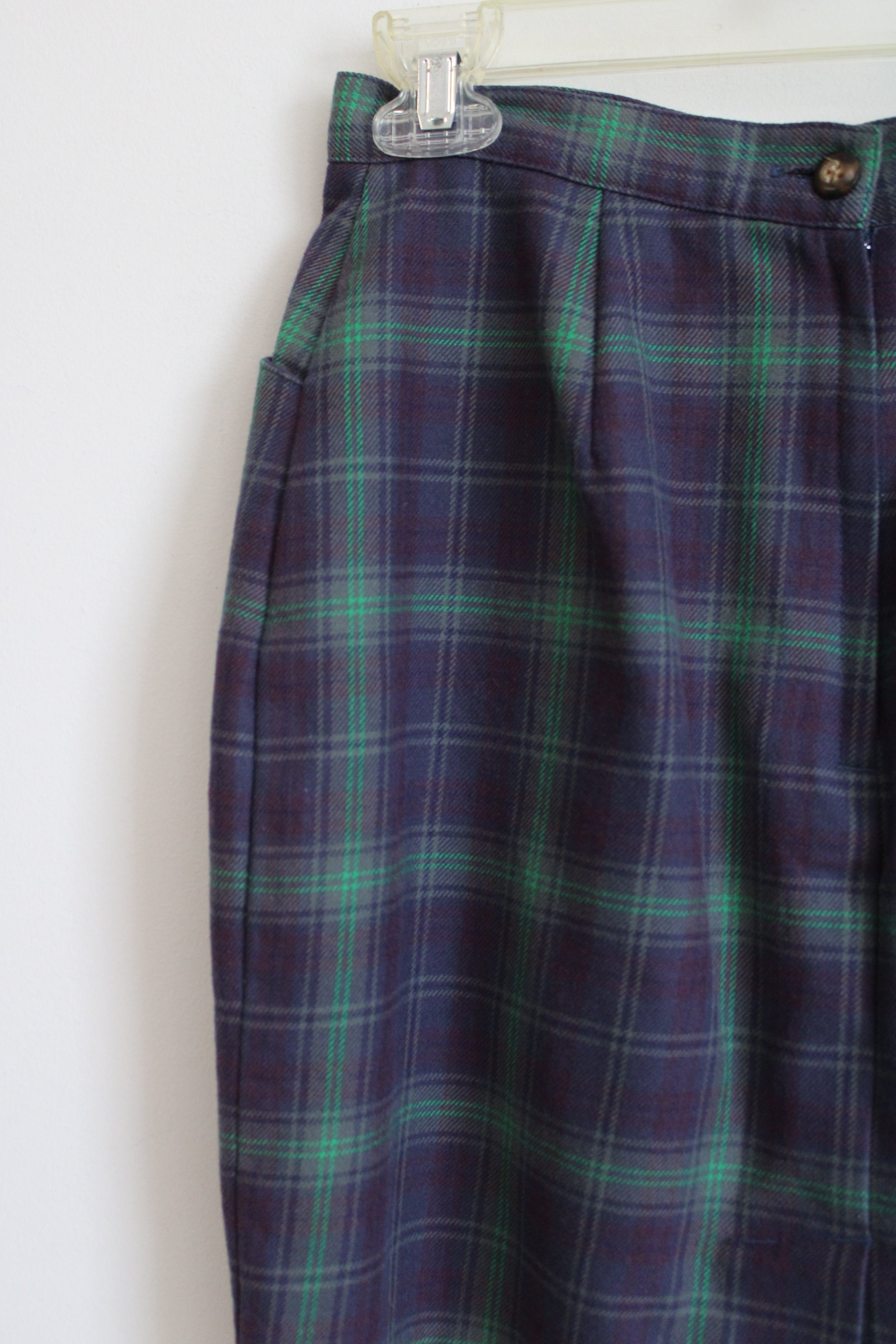 Gap Vintage Purple & Green Plaid Pencil Skirt | 6