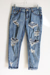 One X OneTeaspoon Distressed Awesome Baggies Low Waist Medium Rise Relaxed Leg Tapered Rolled Cuff Jeans | 24 (0)