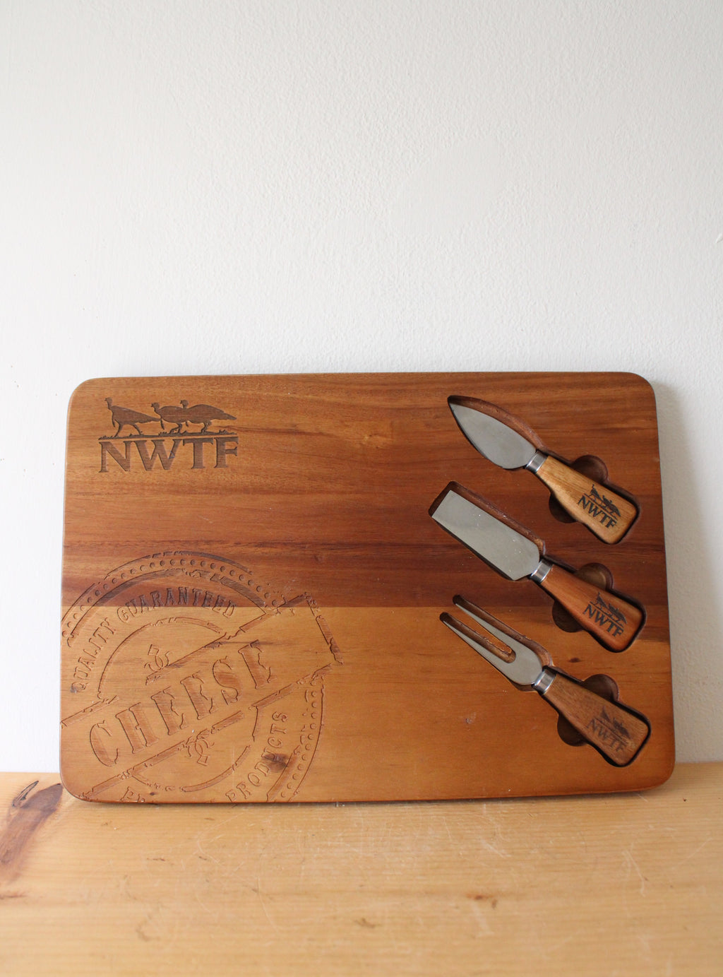 NWTF Wooden Cheese Board Set