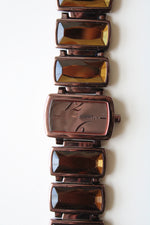 DKNY Chocolate Brown Stainless Steel Rhinestone Watch