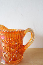 Imperial Glass Marigold Carnival Luster Rose Creamer Pitcher