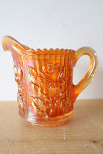 Imperial Glass Marigold Carnival Luster Rose Creamer Pitcher